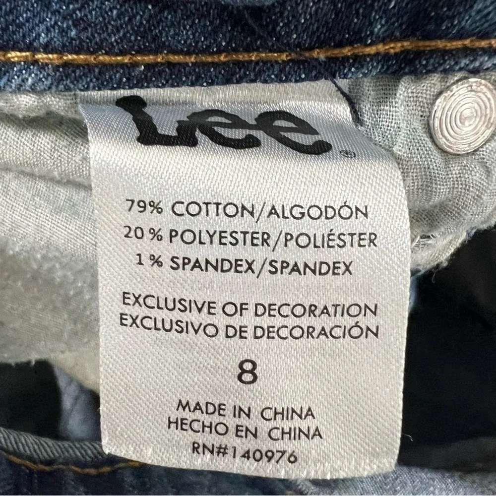 Lee Tapered Jeans Boys 8 Dark Wash Slim Fit Stretch Classic Denim Everyday Basic